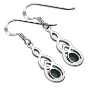 Turquoise Celtic Knot Drop Dangle Hook Earrings - e299